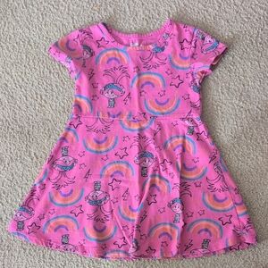 Trolls Poppy Pink Short Sleeve Dress Size 4T